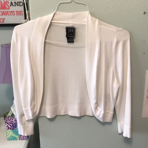 White evening cardigan sweater - Picture 1 of 2